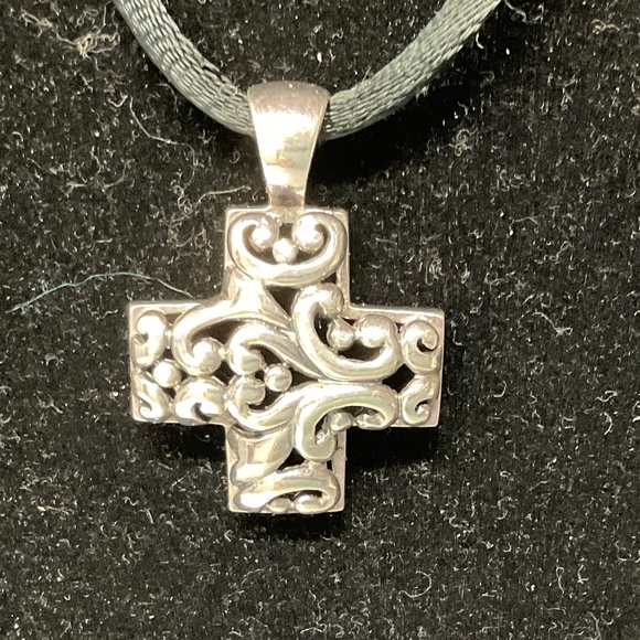 ATI 925 Sterling Silver Cross with Silk Cord - Picture 2 of 8